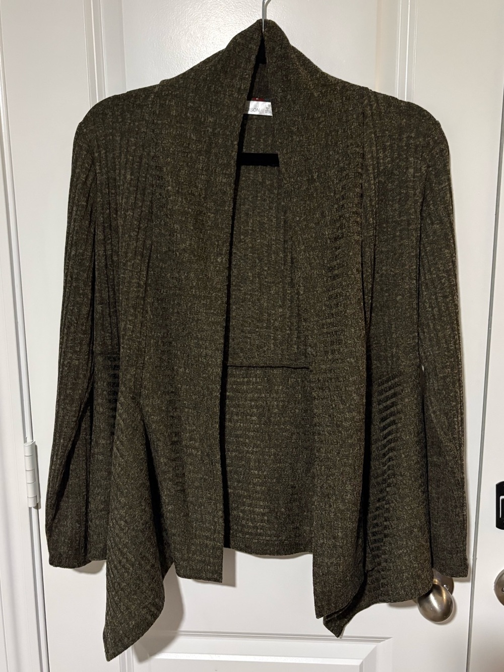 89th + Madison Olive Heather Open Front Cardigan Size S